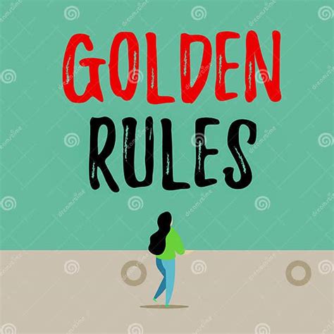 Handwriting Text Writing Golden Rules Concept Meaning Basic Principle That Should Be Followed