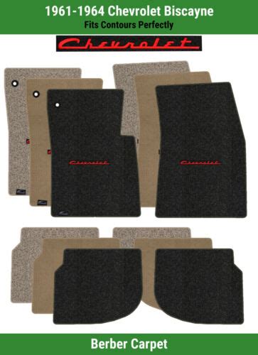 Lloyd Berber Front Rear Mats For Chevy Biscayne W Red On Black