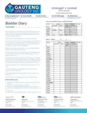 Fillable Online Form 56 Follow Up Pad Test And Voiding Diary Summary