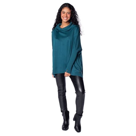 Blusa Feminina Biamar Oversized Mullet Gola Boba Verde Escuro Verde