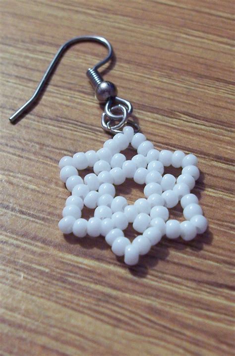 Snowflake Earring Patterns Beading Tutorial In Pdf Etsy