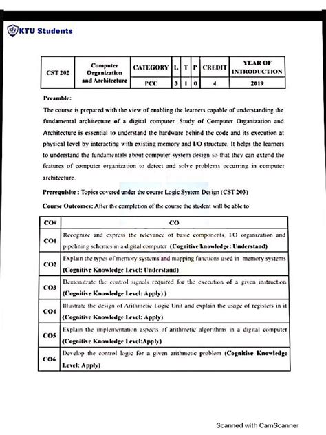 COA KTU SYLLABUS | PDF