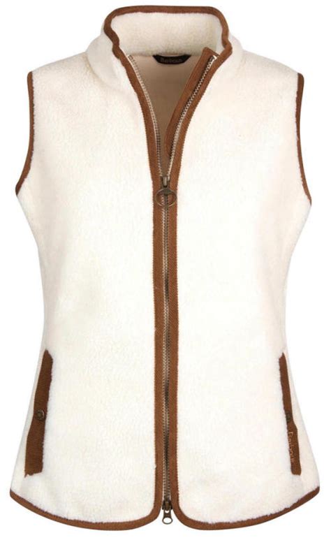 Barbour Womens Burford Fleece Gilet Cream Lfl0055cr11 Red Rae Town