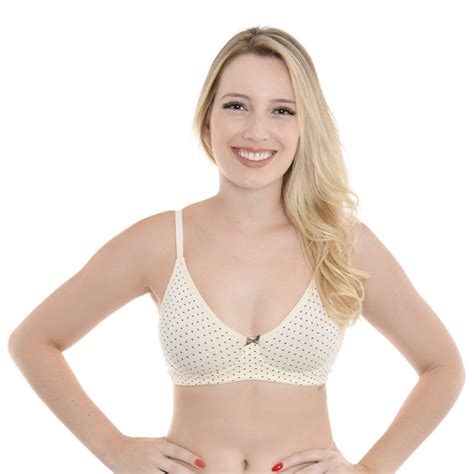 Sutiã em Algodão Sem Bojo Estampa Poá Vi Lingerie Branco