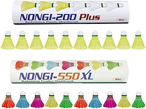 Nongi Combo Pack Of Shuttlecocks Xl Multicolor Feather