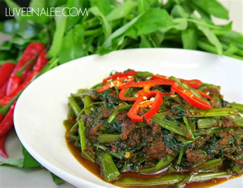 Sambal Kangkong Recipe | Sambal Kangkung Resepi | Stir-fry Water Spinach With Sambal - Luveena Lee