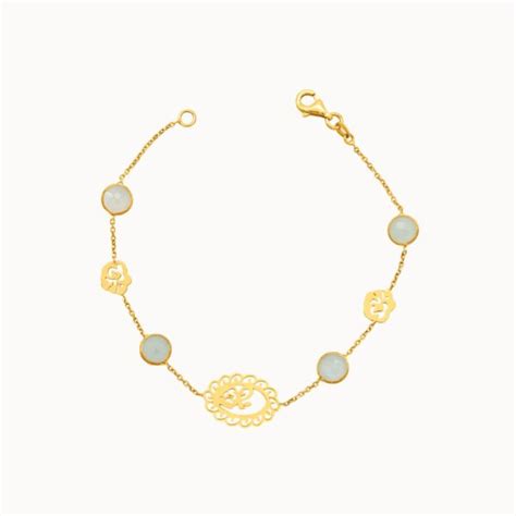 Pulsera en oro amarillo de 18K con piedras jade ADELÍ