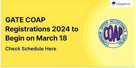 GATE COAP Registrations 2024 To Begin On March 18 Check Schedule Here