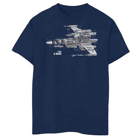 Boys 8 20 Star Wars X Wing Fighter Schematic Husky Graphic Tee