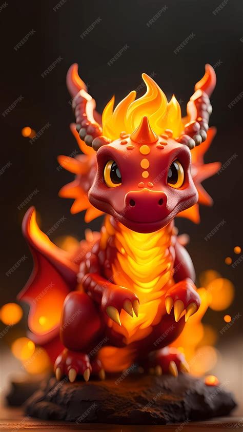 Premium Ai Image A Dragon With A Red Tail On The Back Of It