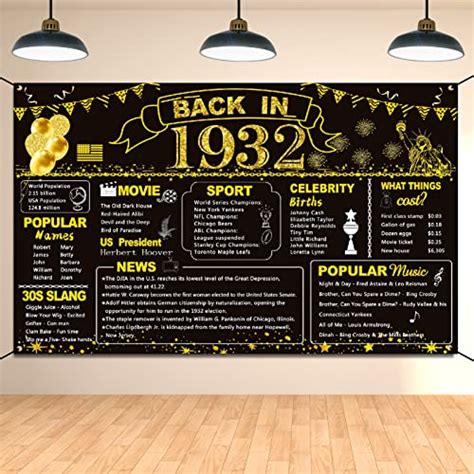 Darunaxy St Birthday Black Gold Party Decoration Back In Banner