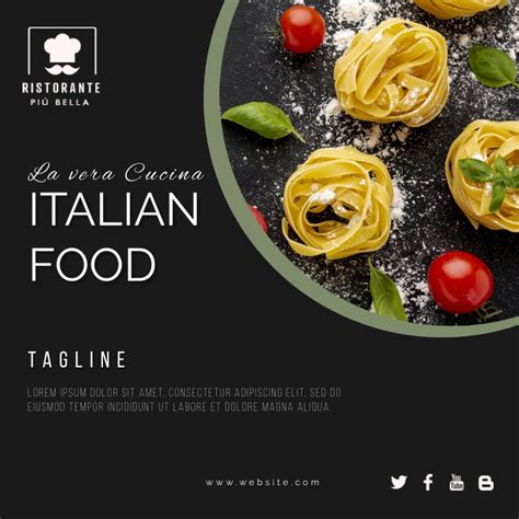 Italian Food Instagram Template Postermywall