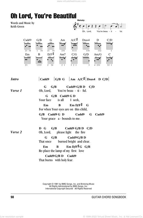 Oh Lord You Re Beautiful Sheet Music For Guitar Chords PDF