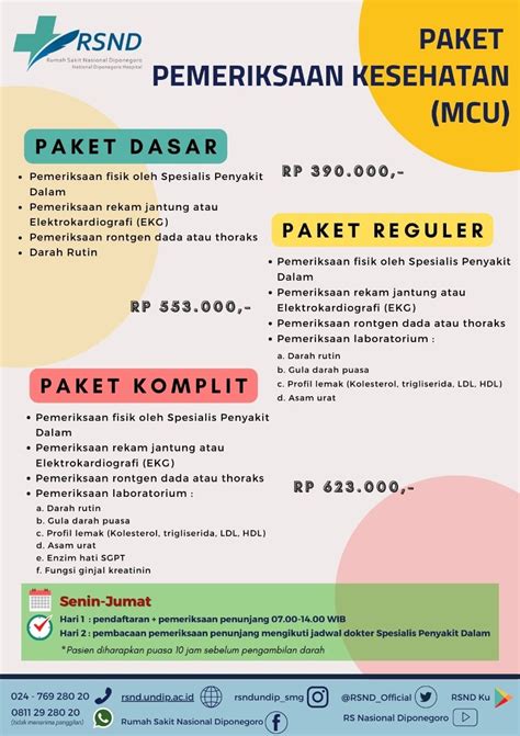 PAKET MEDICAL CHECK UP MCU Rumah Sakit Nasional Diponegoro