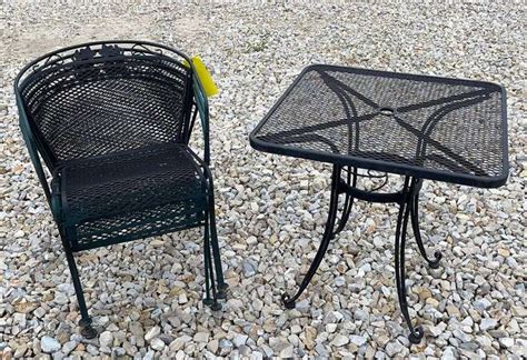 Metal Patio Table W Chairs Schneider Auctioneers Llc