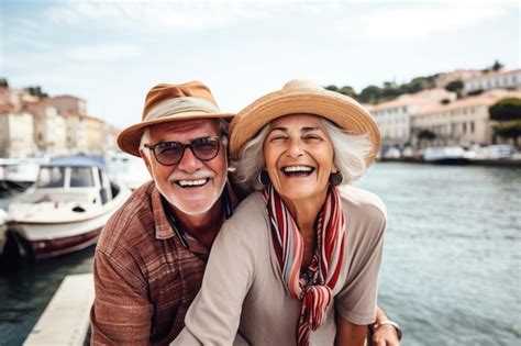 Premium AI Image | A happy seniors couple in traveling