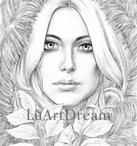 Winter Coloring Page Digital Download Illustration Pdf  Grayscale Coloring Page For Adults