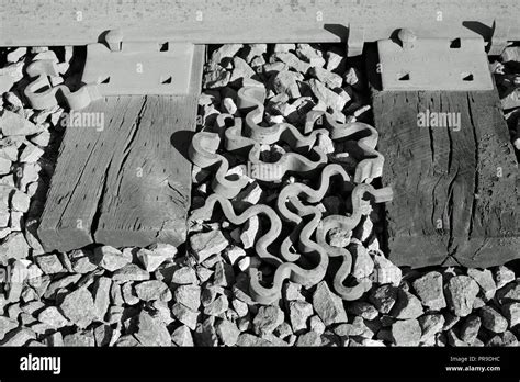 Railroad track parts Stock Photo - Alamy