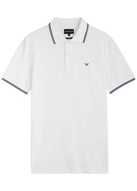 Emporio Armani Logo Piqué Stretch Cotton Polo Shirt Harvey Nichols