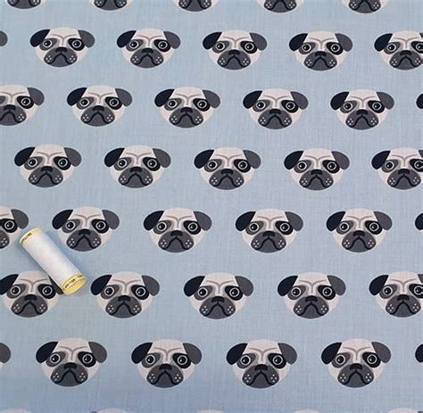 PUGS POLYCOTTON FABRIC Two Colours Craft Bunting 112cm Wide