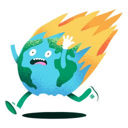 Earth Day Global Warming Cartoon Character PNG SVG Design For T Shirts