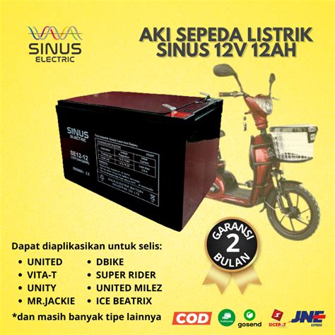 Jual Aki Sepeda Listrik Selis 12v 12ah Vrla Accu Kering Baterai