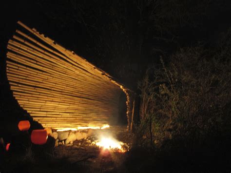 Bamboo Wind Break And Firepit In Argentina Designed And Constructed In