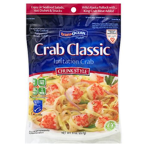 TransOcean Crab Classic Chunk Style Imitation Crab 8 Oz Lobster