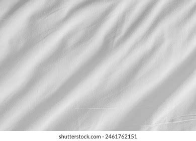 Close White Wrinkled Fabric Texture Rippled Stock Photo