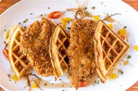 Fried Chicken And Waffles At Courthaus Social