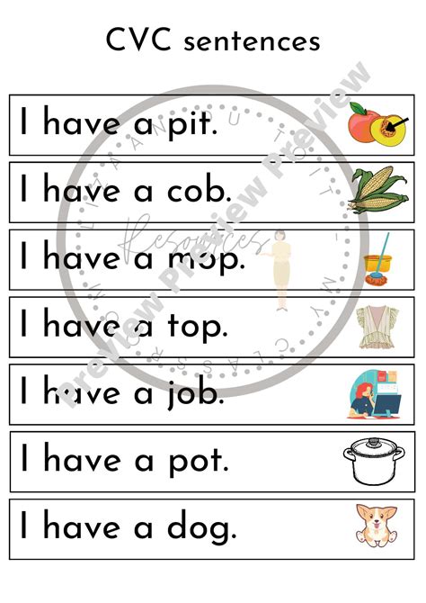 English CVC Beginner Reading Sentences And Assisted Writing Sheets