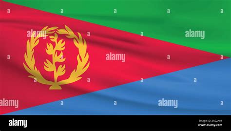 Waving Eritrea flag, official colors and ratio correct. Eritrea ...