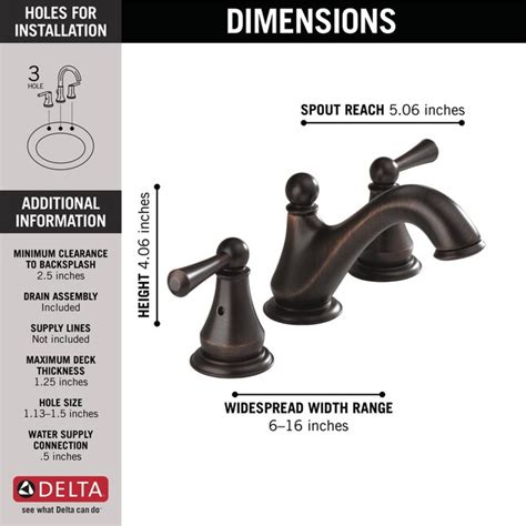 Delta Haywood Venetian Bronze 2 Handle Widespread Watersense Bathroom Sink Faucet With Drain At