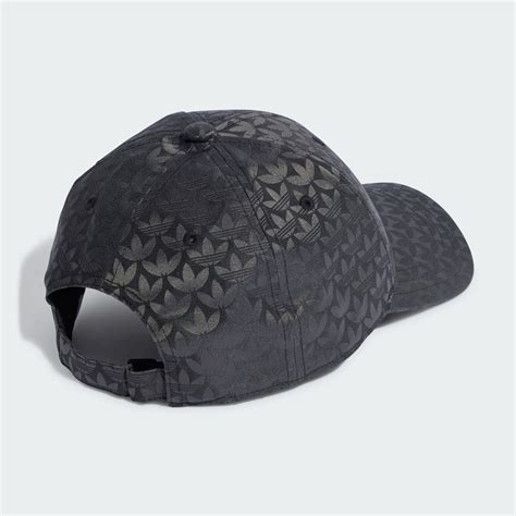 Adidas Trefoil Monogram Jacquard Baseball Cap Black Adidas Uae