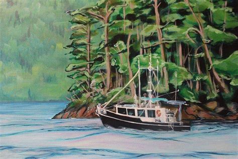 West Coast Vancouver Island Fishing Boat Ocean Art Print On Etsy