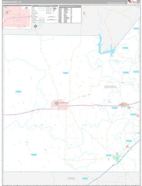 Medina County TX Wall Map Premium Style By MarketMAPS MapSales