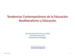 Concepción neoliberal de la educación PPT