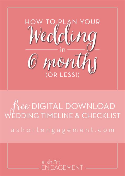 How To Plan Your Wedding In Six Months Or Less Plus A Free Planning