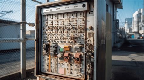 Electrical Board In An Urban Abandoned Building Background A Key Box