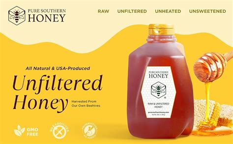 100 Raw Unfiltered Honey Bulk By Pure Southern Honey [ 3 Lb] Authentic Usa