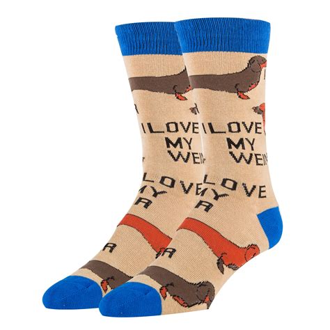 Ooohyeah Mens Funny Novelty Crew Socks Love My Weiner Crazy Fashion