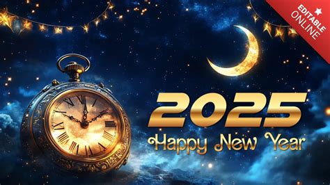 2025 Happy New Year Festive Night Design Template Free Design Template