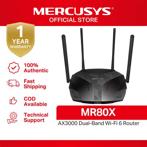 Mercusys Mr80x Ax3000 Dual Band Wi Fi 6 Router Mu Mimo Beamforming Wpa3