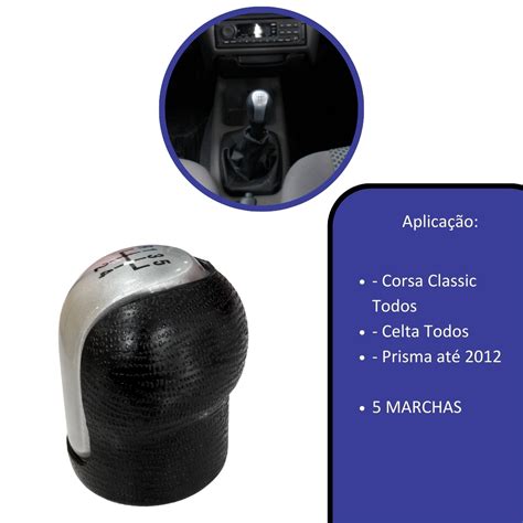 Manopla Bola Câmbio Corsa Classic Celta e Prisma 5 Marchas Citroparts