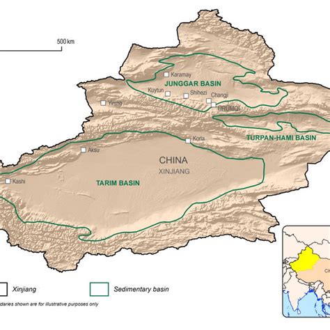 A Map Of Xinjiang Showing The Location Of Junggar Tarim And