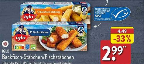 Iglo Backfisch stäbchen fischstäbchen Angebot bei ALDI Nord 1Prospekte de