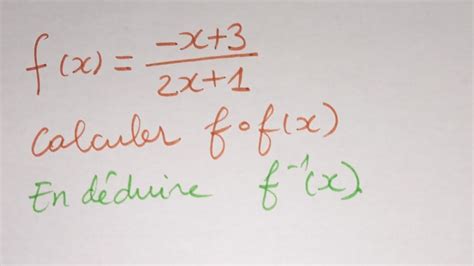 f x x 3 2x 1 Calculer fof x En déduire f 1 x Composée de