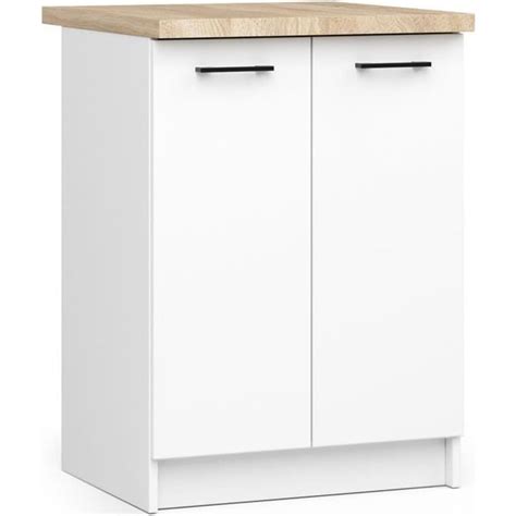 Meuble De Cuisine Bas AKORD S60 OLIWIA Modulable Blanc 60 Cm 2 Portes