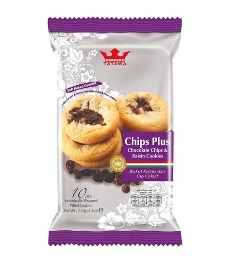 Tatawa Chips Plus Chocolate Chips And Raisin Cookies 120g - DeGrocery.com