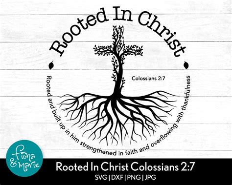 Rooted In Christ Bible Verse Svg Colossians 2 7 Svg Dxf Etsy Ireland